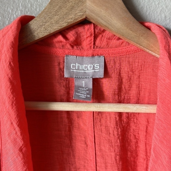 CHICO’S Orange Lightweight Gauze Vest - Picture 3 of 8
